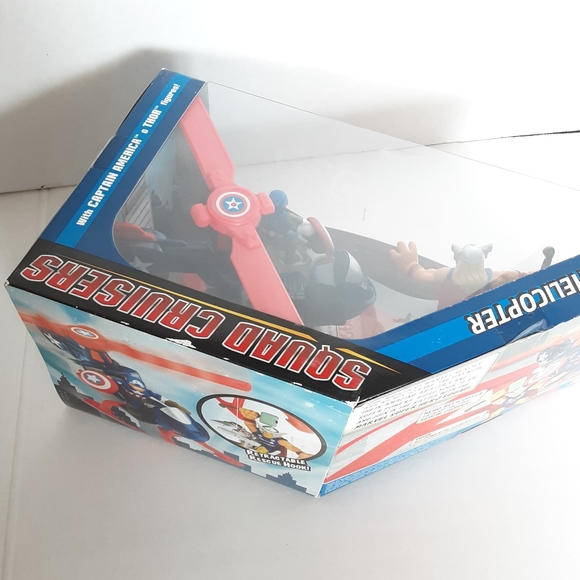 MARVEL SUPER HERO SQUAD HERO HELICOPTER WITH CAPTAIN AMERICA AND THOR - Picture 8 of 9